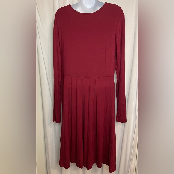 *SALE* Women’s long sleeve pleated stretchy dress, knee length pockets XL NWT - Picture 5 of 15